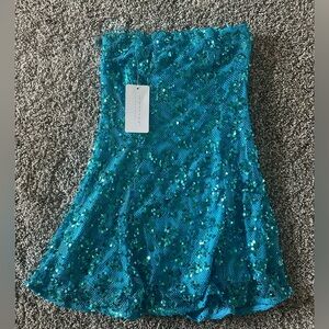 American Threads Sasha Strapless Sequin Skater Mini
Dress